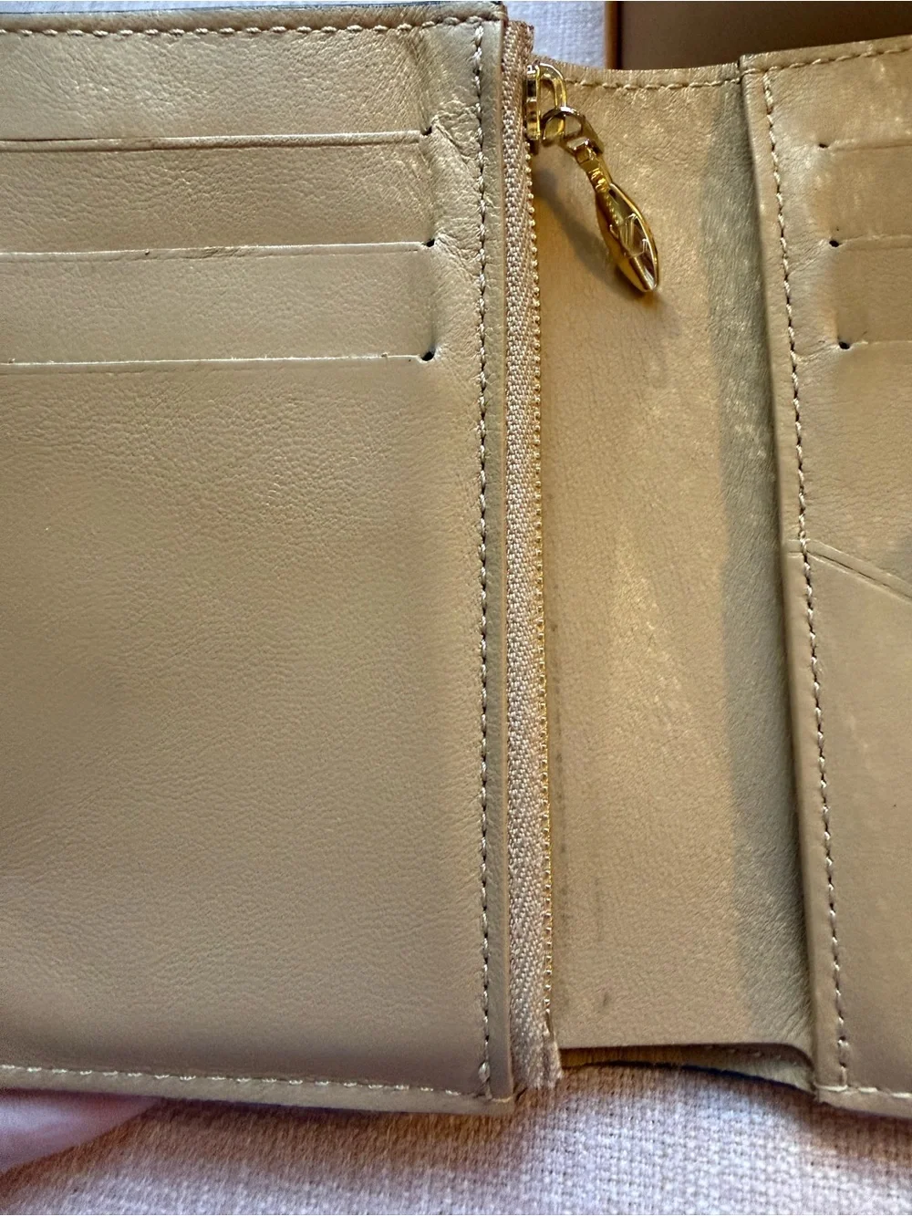 Louis Vuitton Black Leather Wallet with Gold LV Logo